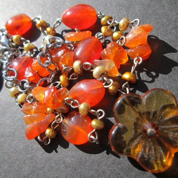 🌼🧡❤️ COUSIN CLAUDINE Carnelian Agate Necklace - Picture 8 of 16